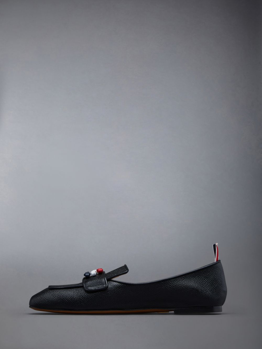 Thom Browne Flexible Leather Sole 3-Bow Women Loafers Black | PTW07E04260