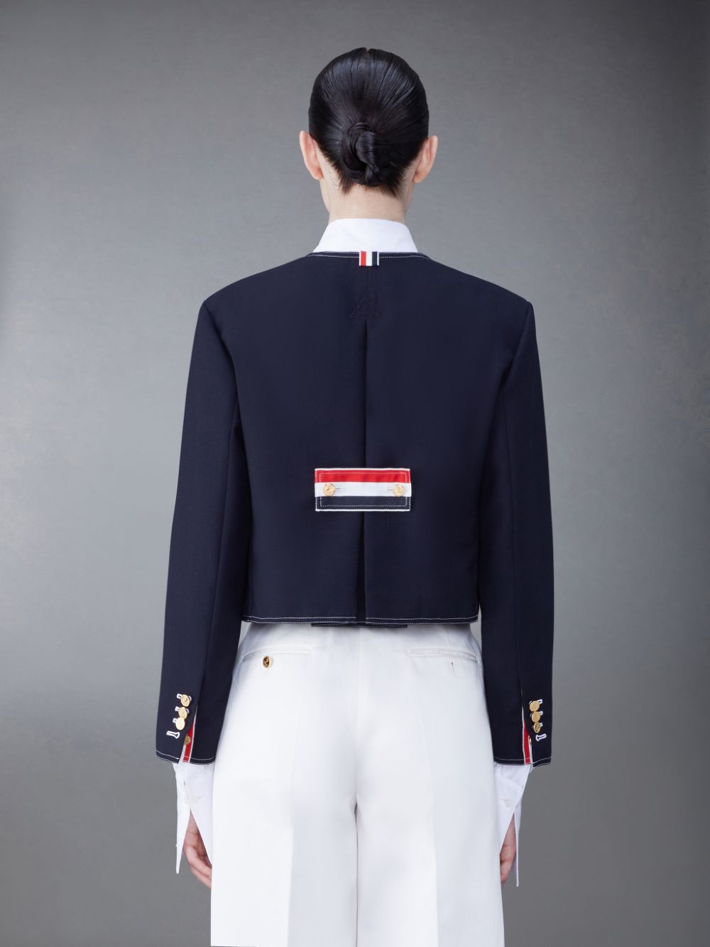 Thom Browne Fresco Box Pleat Cardigan Women Jackets Blue | LXS76K06056