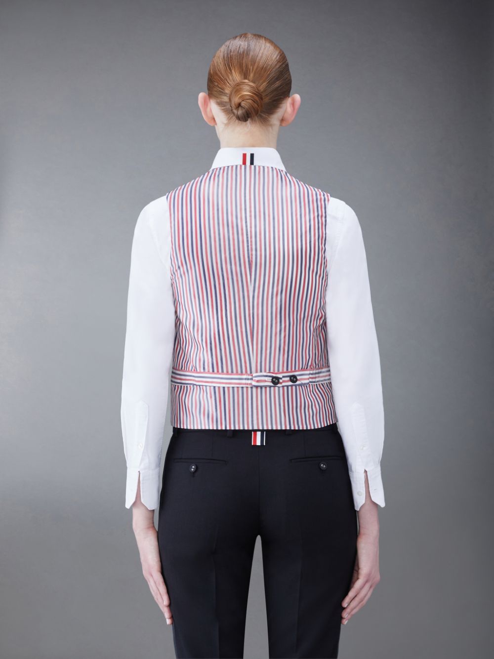 Thom Browne Fresco Classic 5-Button Women Vest Black | XPA23F77741