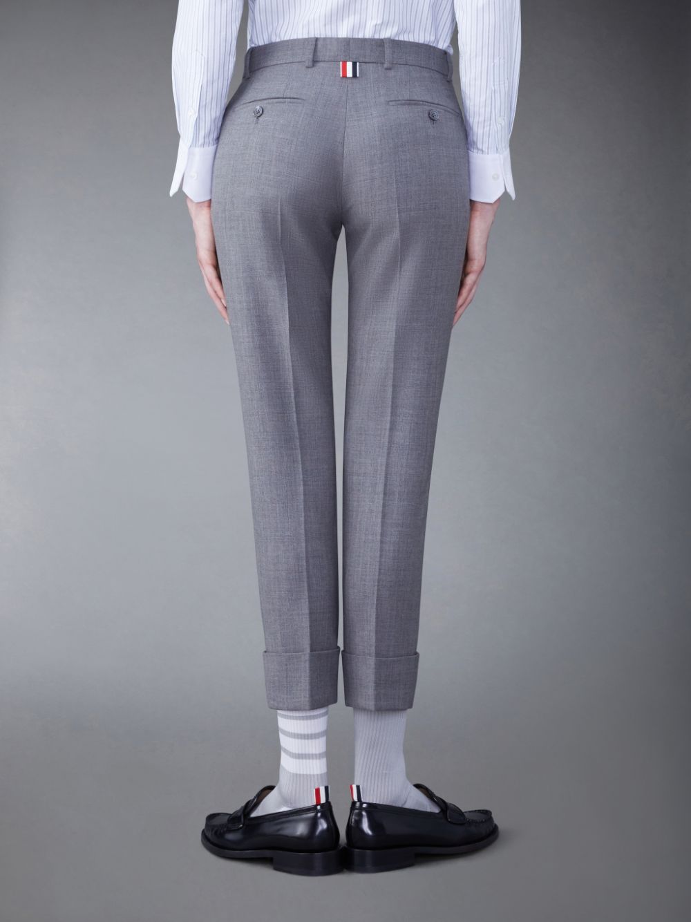 Thom Browne Fresco Low Rise Cigarette Women Pants Grey | ZYV99P88168