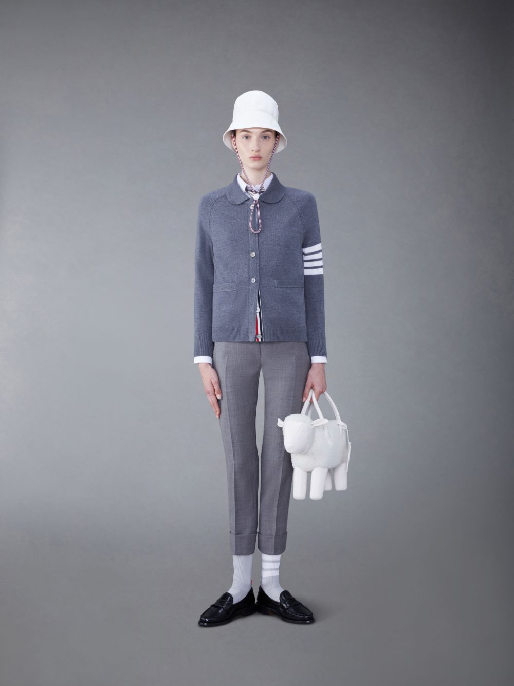 Thom Browne Fresco Low Rise Cigarette Women Pants Grey | ZYV99P88168