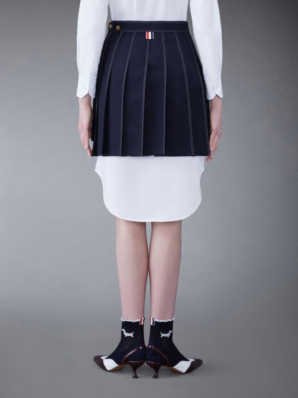 Thom Browne Fresco Mini Pleated Women Skirts Blue | JNV87L34178