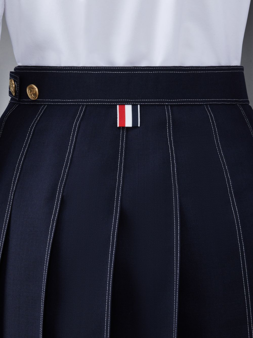 Thom Browne Fresco Mini Pleated Women Skirts Blue | JNV87L34178