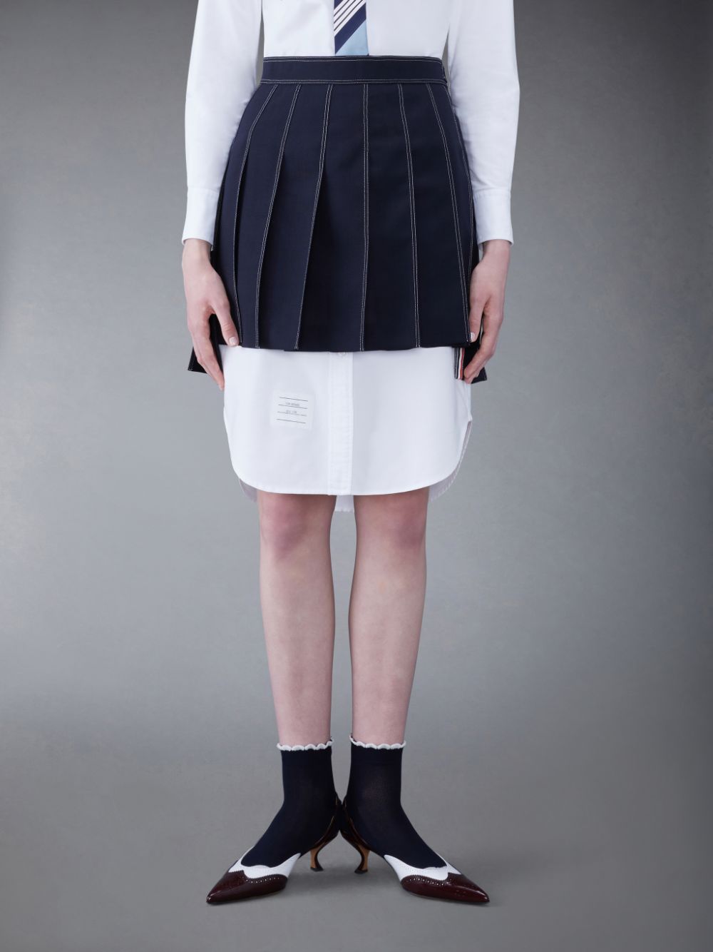 Thom Browne Fresco Mini Pleated Women Skirts Blue | JNV87L34178