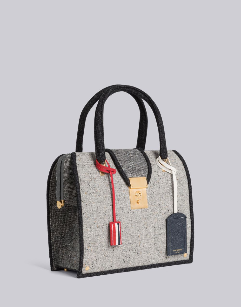 Thom Browne Fun-Mix Solid Donegal Mrs. Women Tote Bags Grey | PHU39U08556