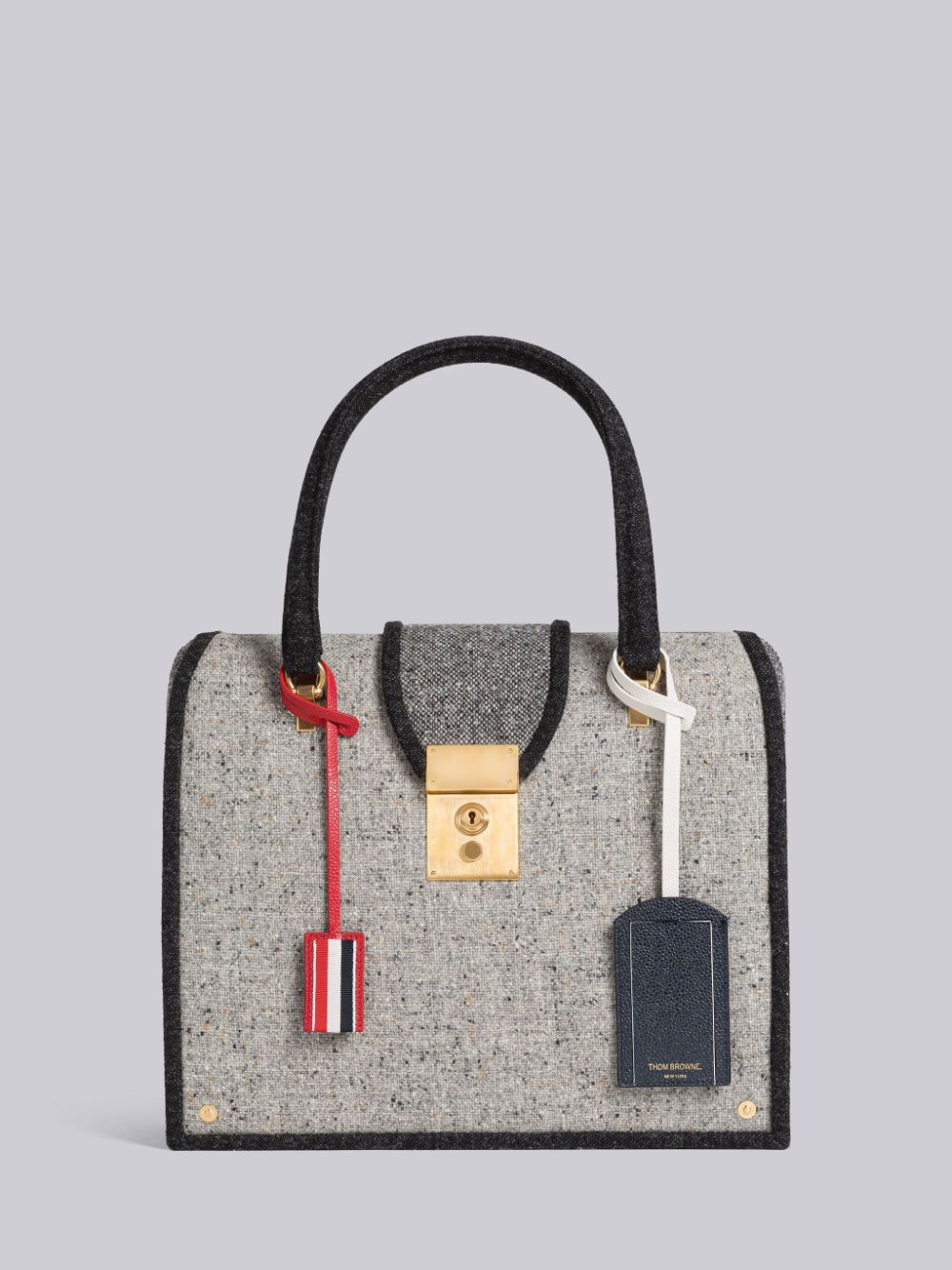 Thom Browne Fun-Mix Solid Donegal Mrs. Women Tote Bags Grey | PHU39U08556