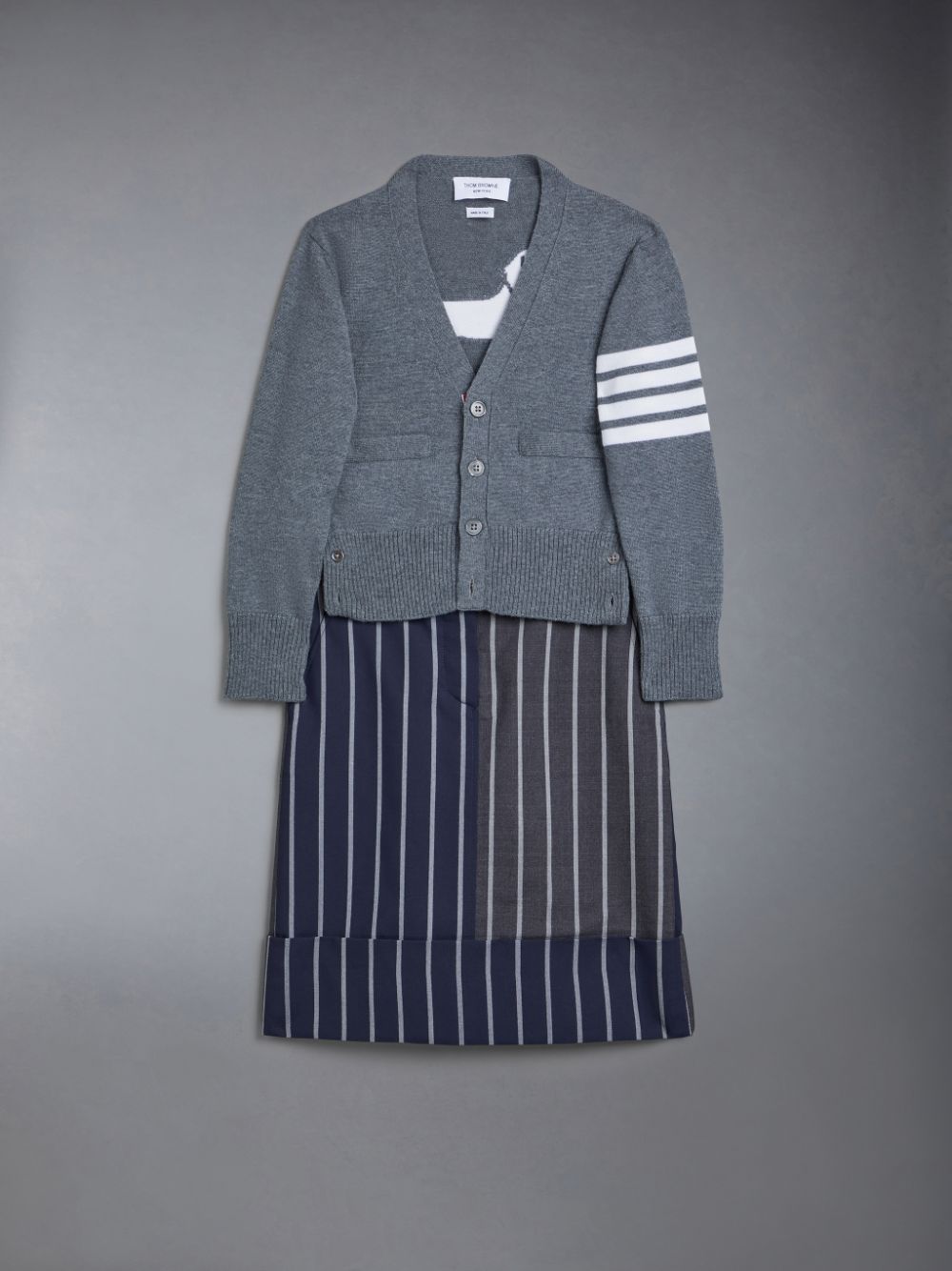 Thom Browne FunMix Wool Bold Stripe A-line Sack Girls's Skirts Blue | HCL39G52215