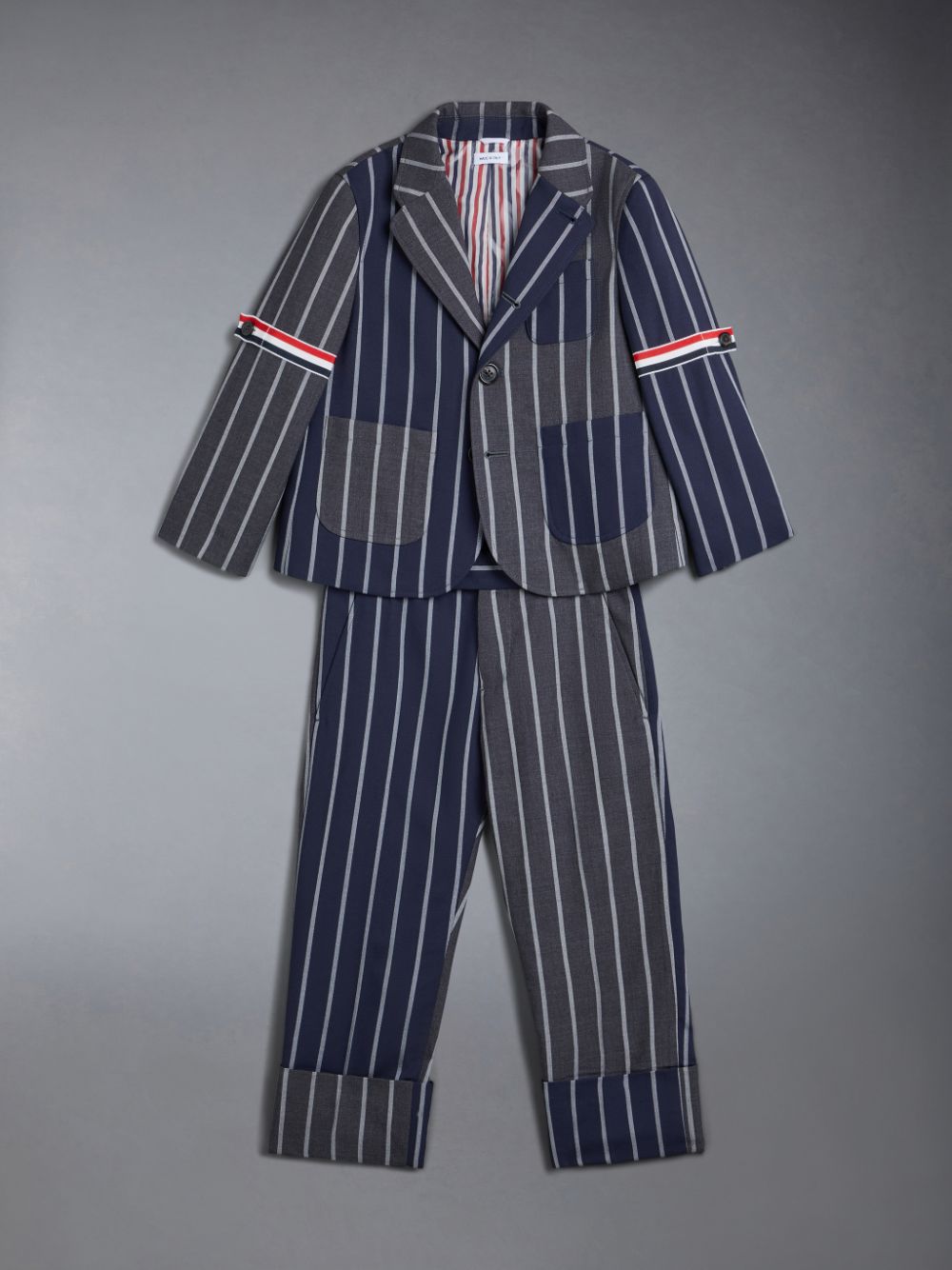 Thom Browne FunMix Wool Bold Stripe Sack Boys's Pants Blue | VBF82C57151