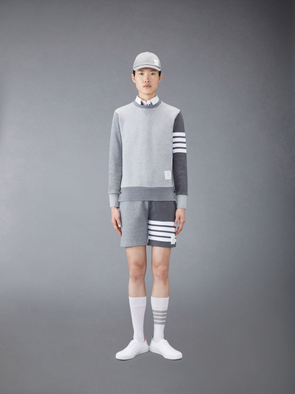 Thom Browne Funmix Classic Loopback 4-Bar Women Sweatshirts Grey | SAM09H56894