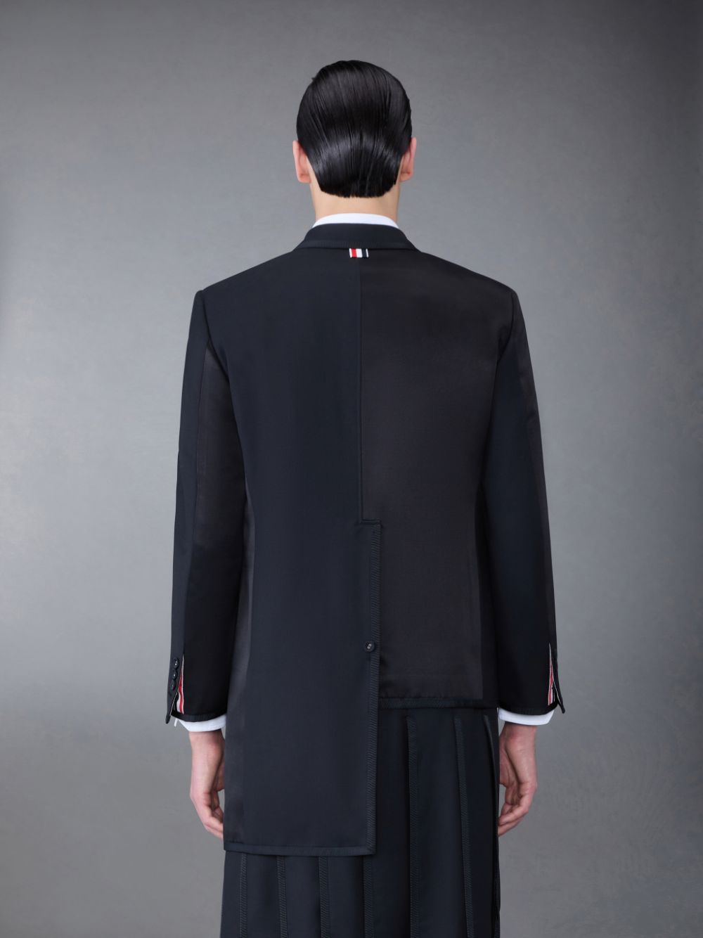 Thom Browne Funmix Duchesse Satin Collage Sport Men Coats Black | JPB56E35951