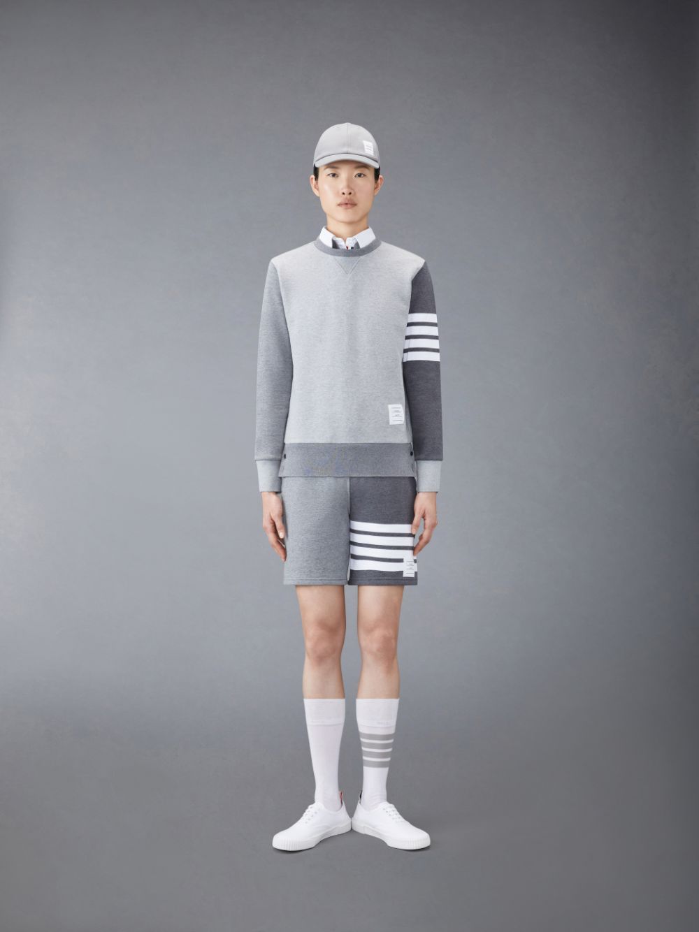 Thom Browne Funmix Loopback 4-Bar Women Shorts Grey | YJE93M47446