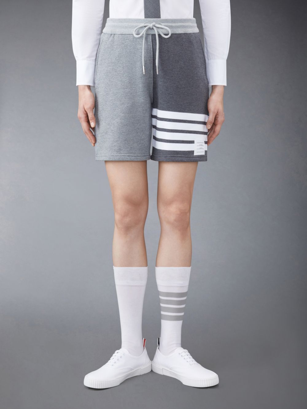 Thom Browne Funmix Loopback 4-Bar Women Shorts Grey | YJE93M47446