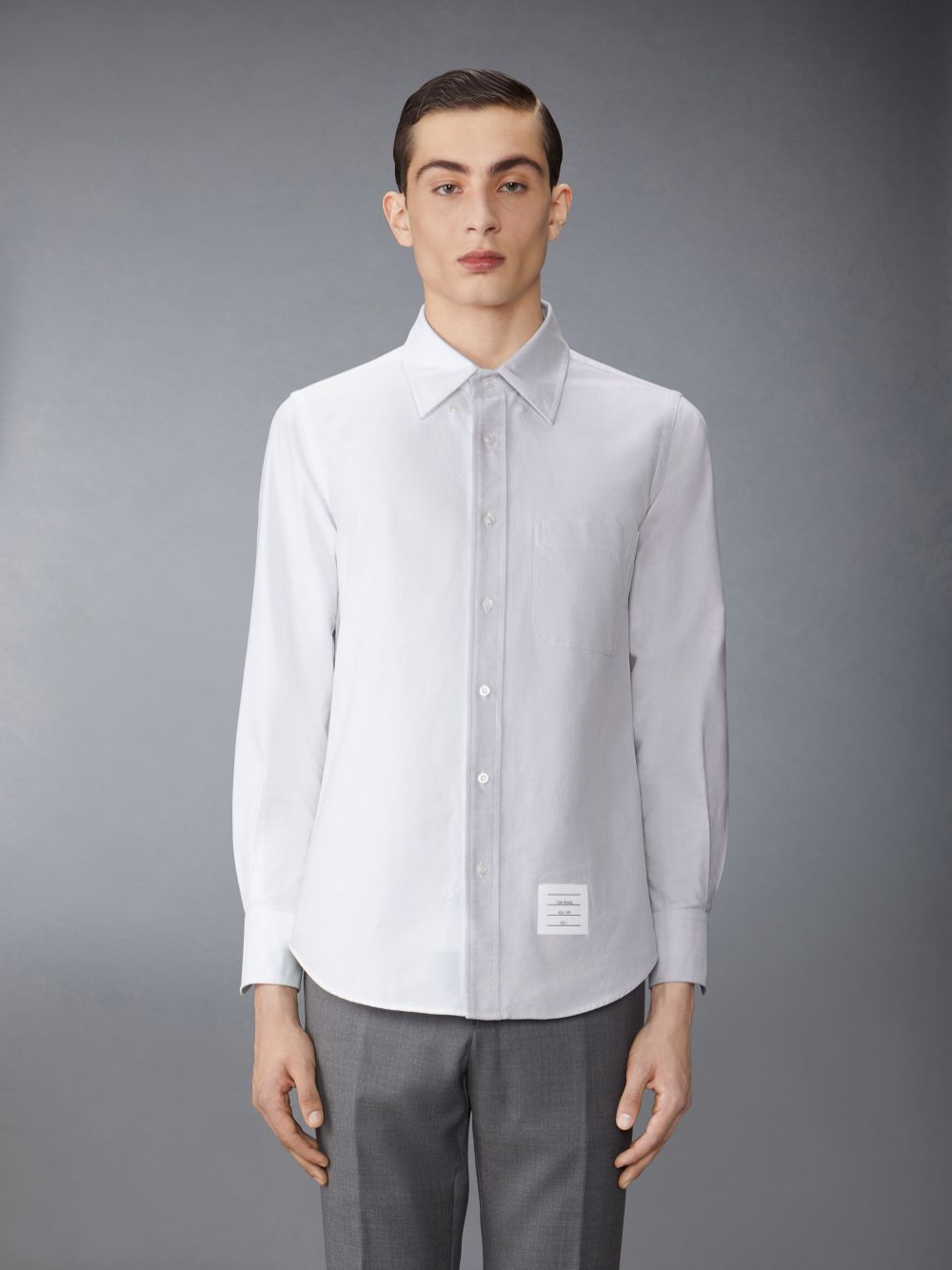 Thom Browne Funmix Oxford Men Shirts Grey | NBB74L45286