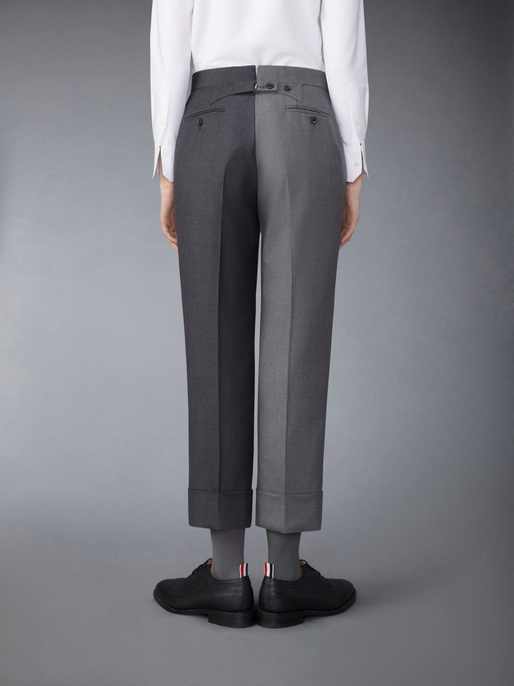 Thom Browne Funmix Twill Classic Back Strap Women Pants Grey | XWH65H48895