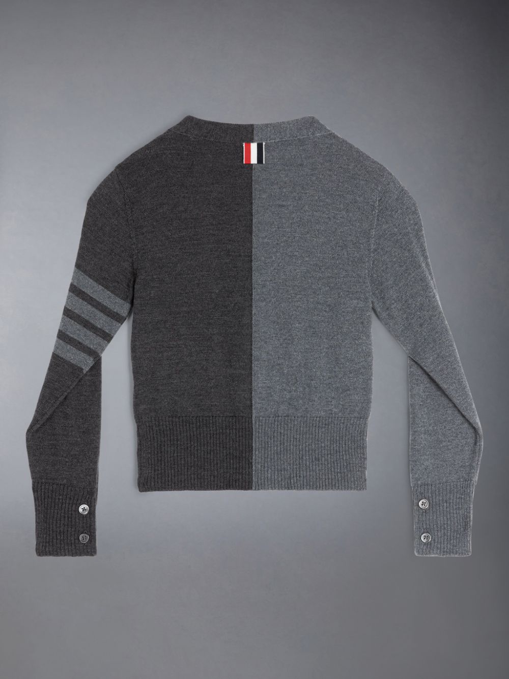 Thom Browne Funmix Wool 4-Bar V-neck Boys's Cardigan Grey | AQT71R93420