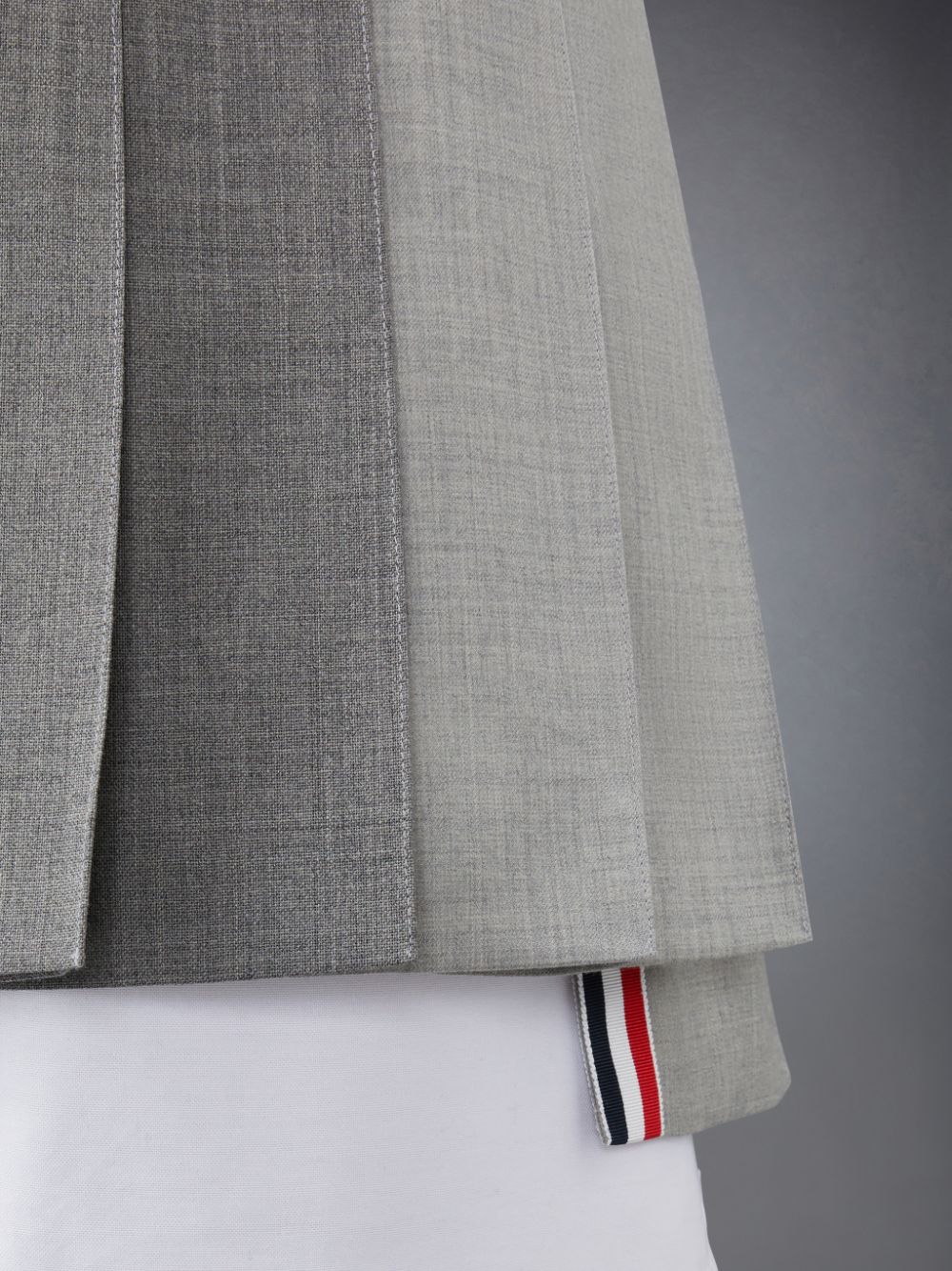 Thom Browne Funmix Wool Fresco Pleated Mini Women Skirts Grey | LLM77M75449