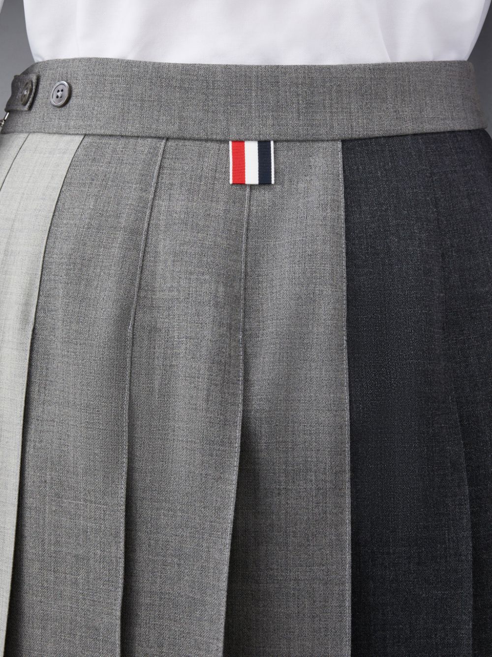 Thom Browne Funmix Wool Fresco Pleated Mini Women Skirts Grey | LLM77M75449