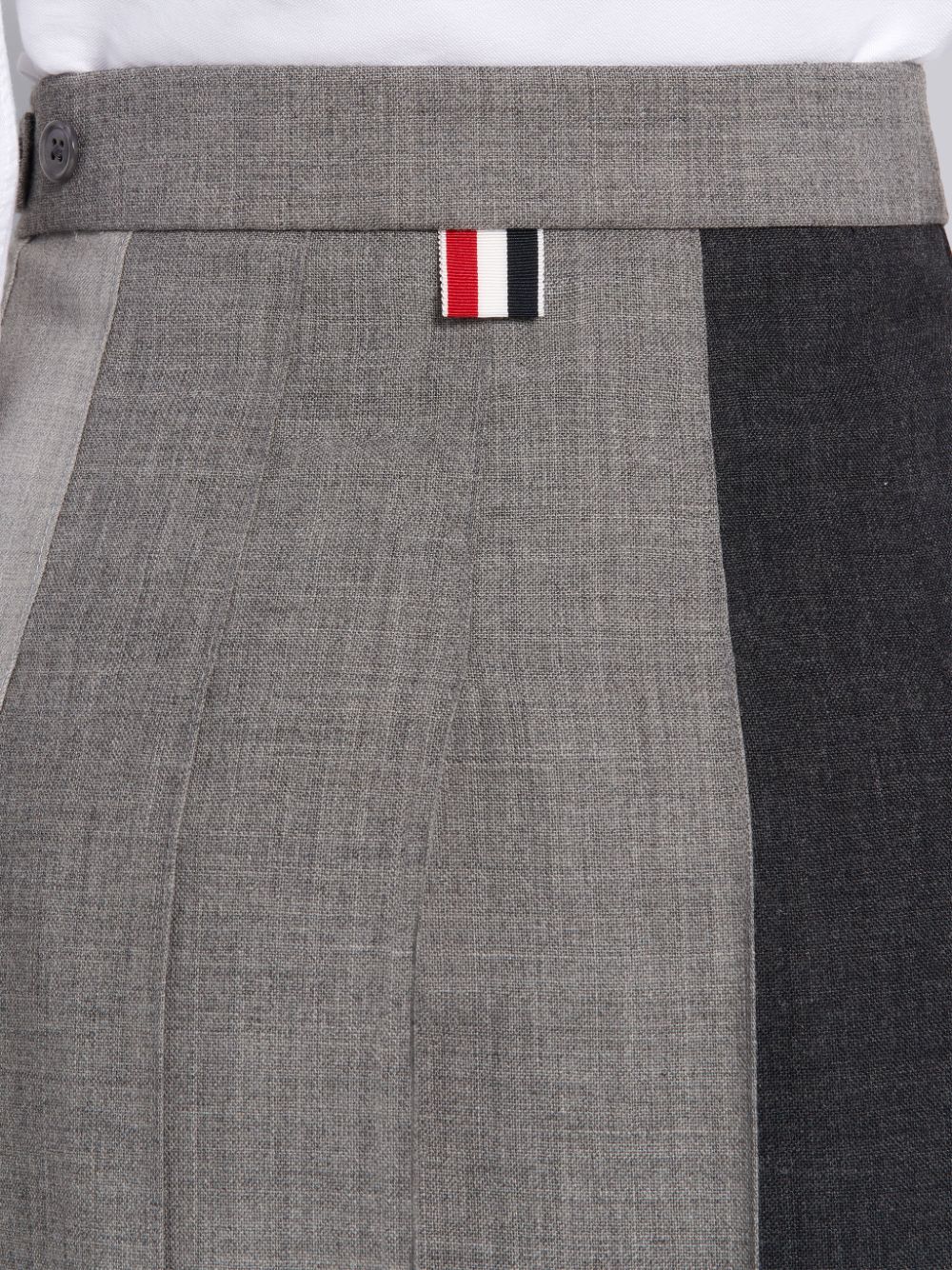 Thom Browne Grey Fun-Mix Wool 2 Ply Fresco Below Knee Classic Pleated Women Skirts Grey | YQU08D82814