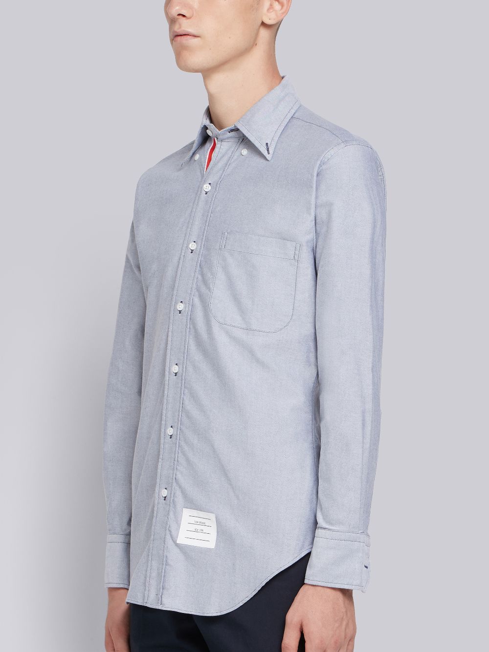 Thom Browne Grosgrain Placket Oxford Men Shirts Blue | ZMB50T63698