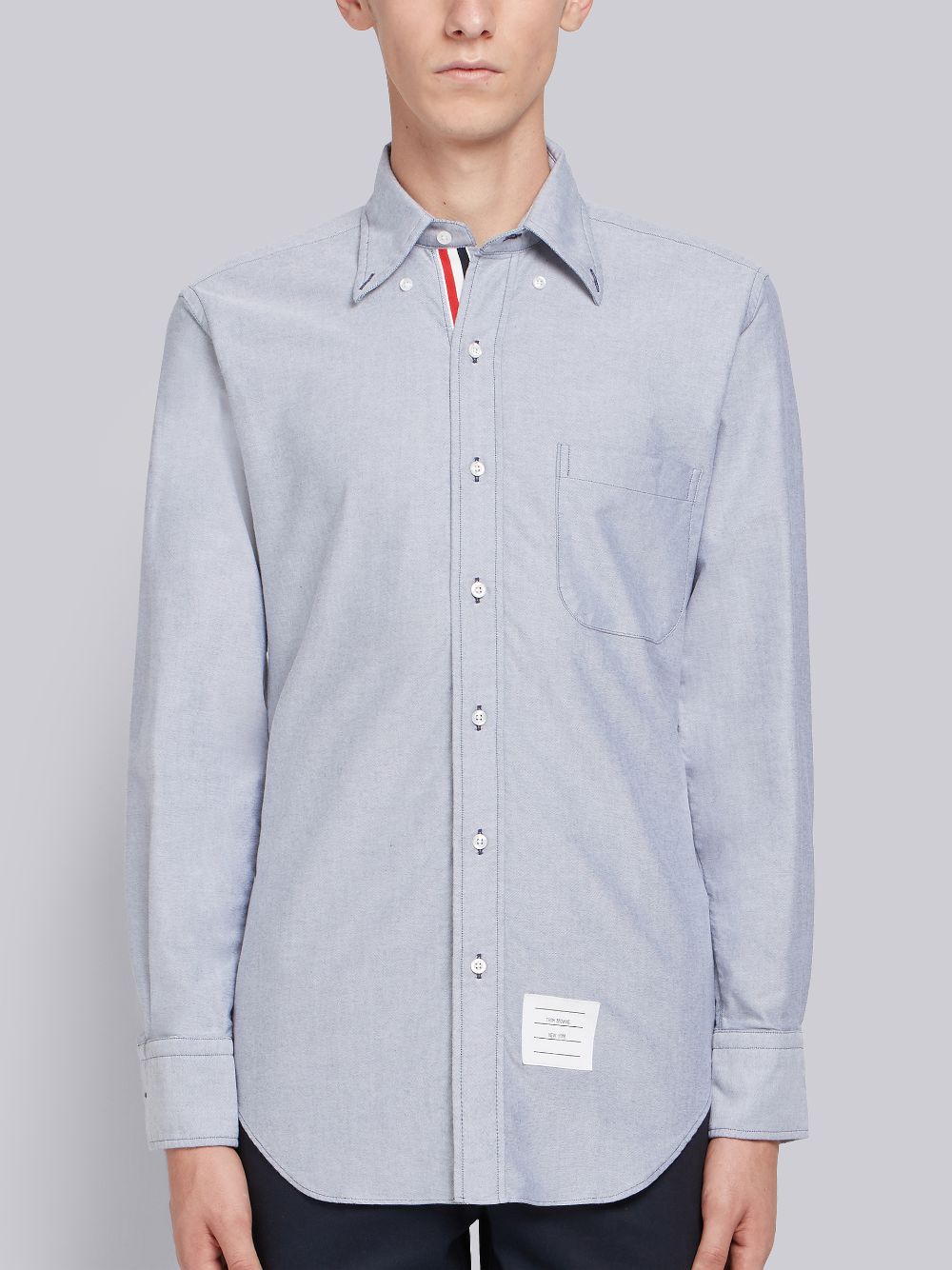 Thom Browne Grosgrain Placket Oxford Men Shirts Blue | ZMB50T63698