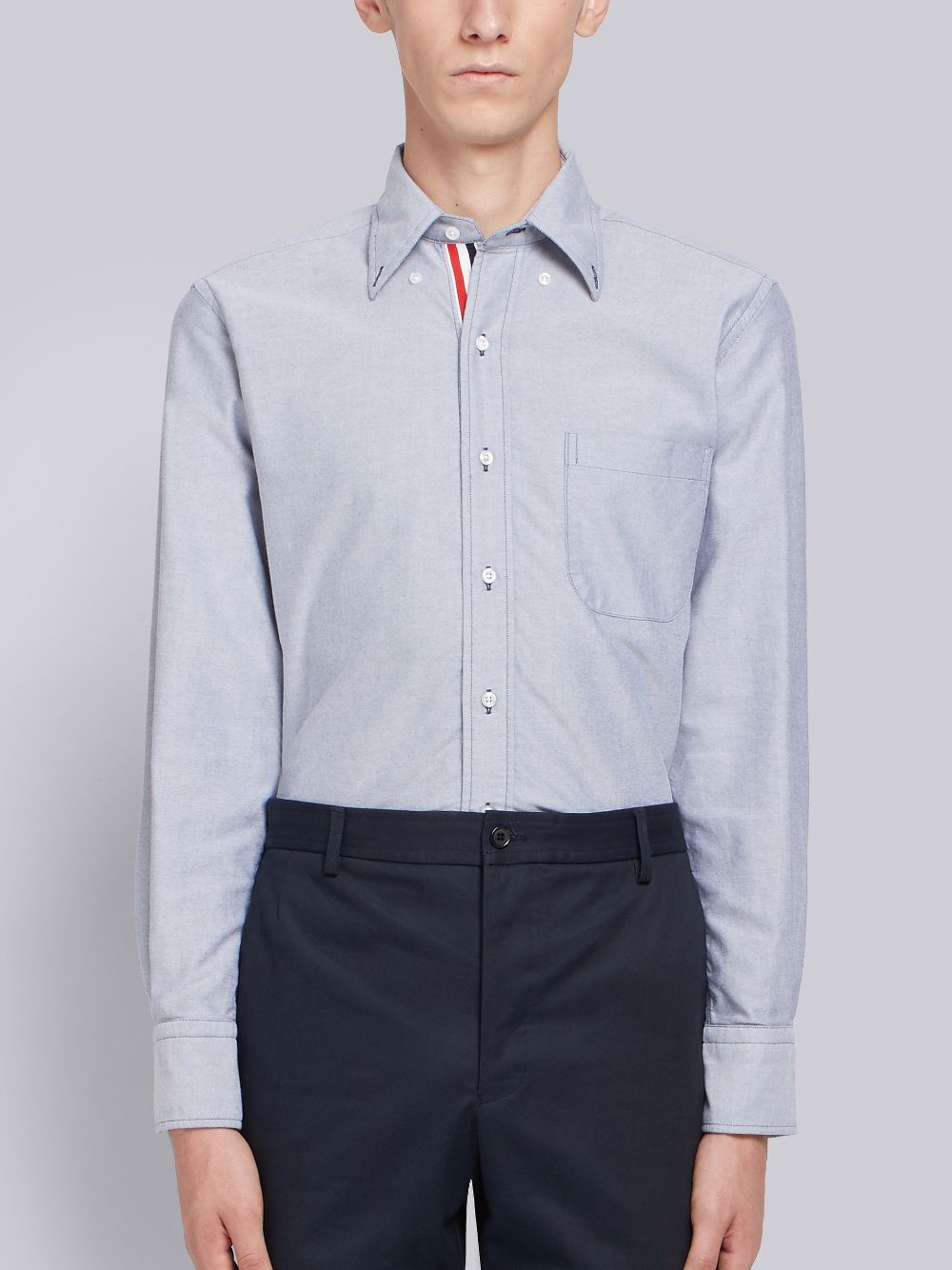 Thom Browne Grosgrain Placket Oxford Men Shirts Blue | ZMB50T63698