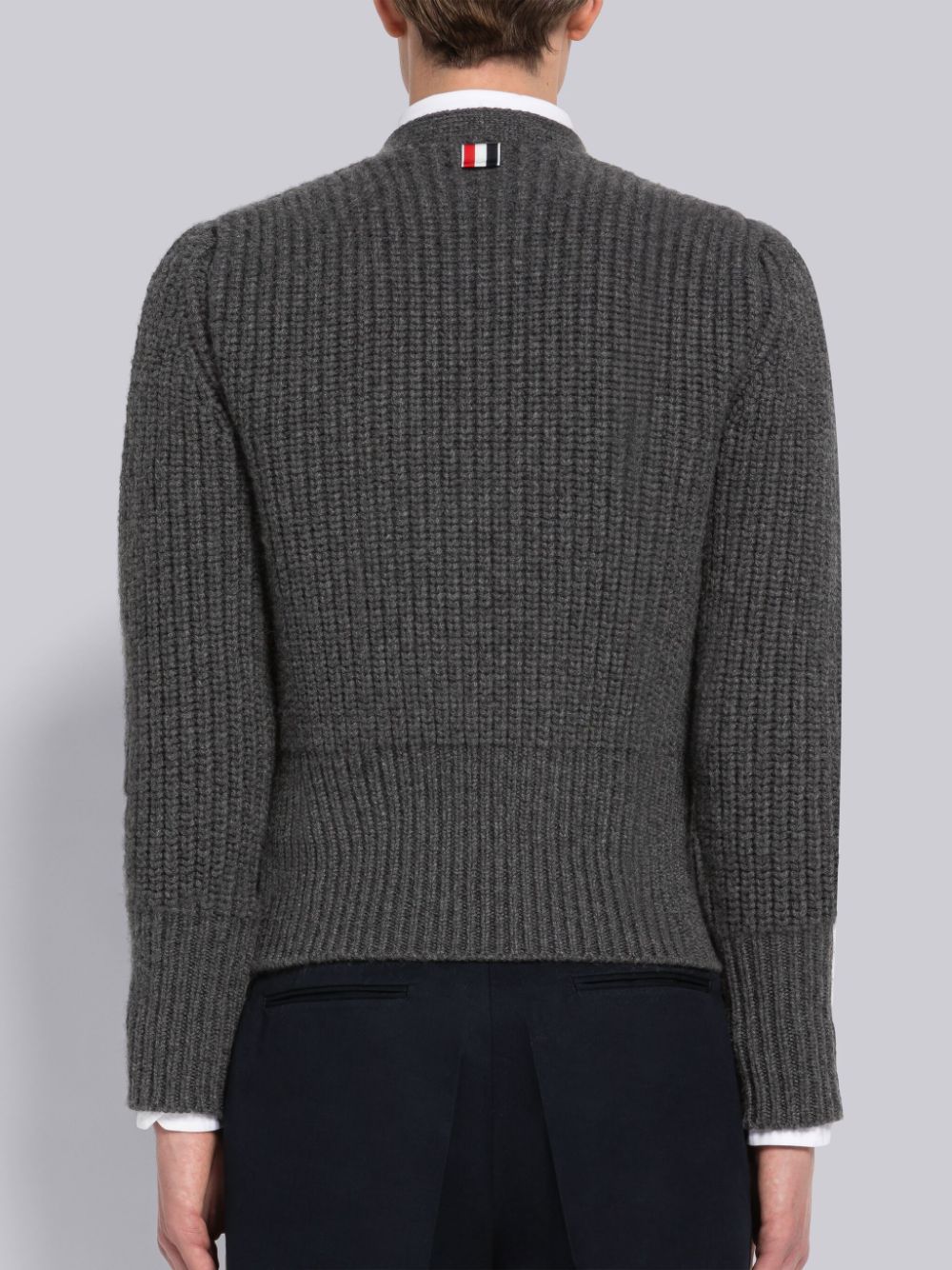 Thom Browne Half Stitch Cashmere Men Cardigan Grey | CUZ14G87633