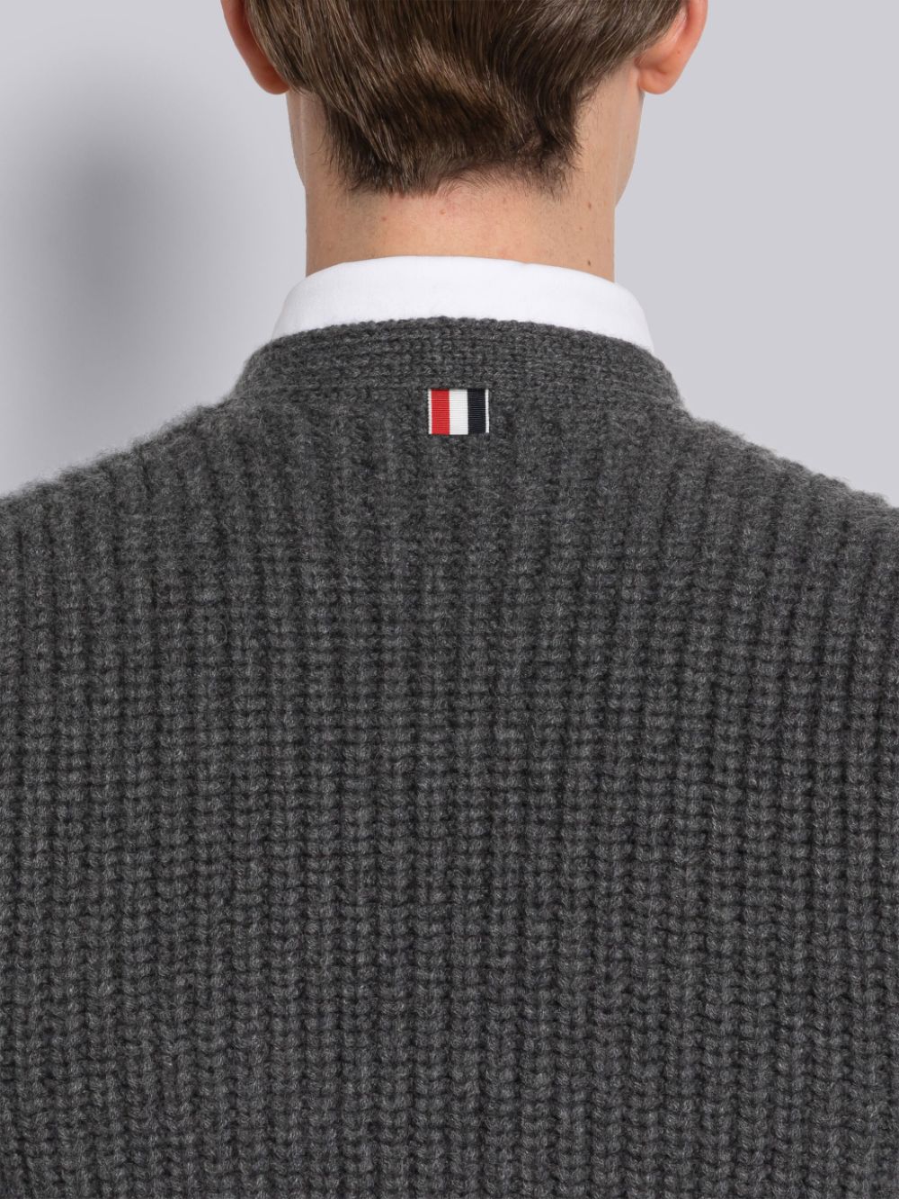 Thom Browne Half Stitch Cashmere Men Cardigan Grey | CUZ14G87633