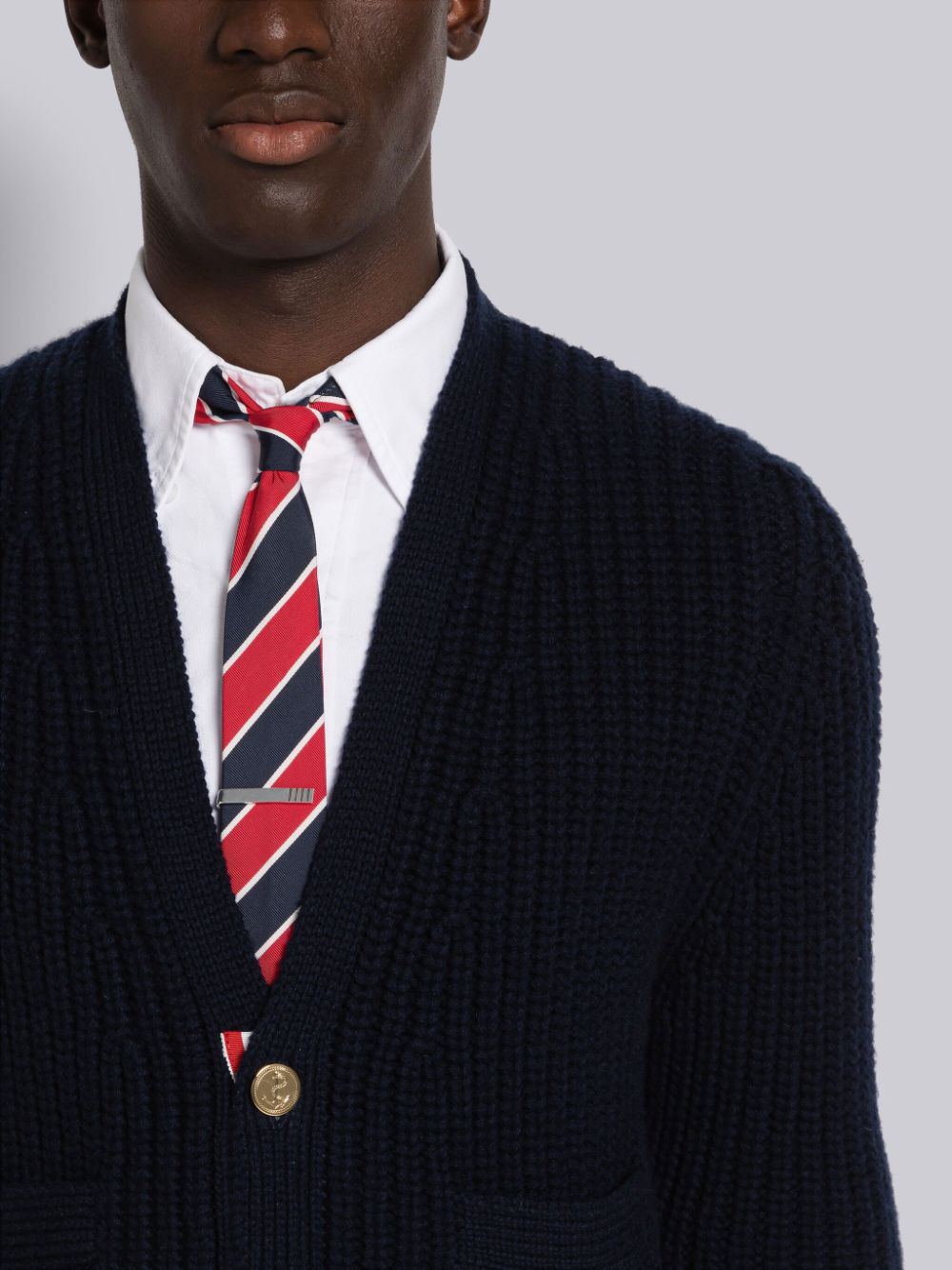 Thom Browne Half Stitch Cashmere Men Cardigan Blue | DKY27A47976