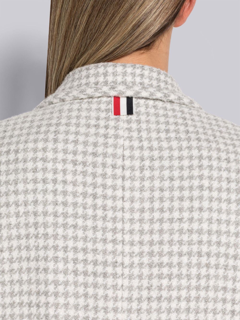 Thom Browne Houndstooth Cashmere Boucle Single Vent Women Coats Grey | OYV90X58394