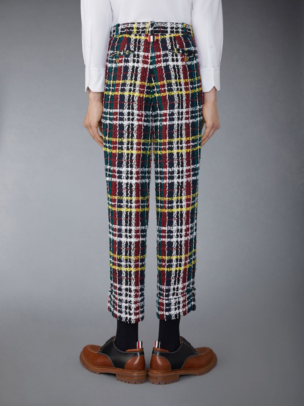 Thom Browne Hunting Tartan Eyelash Tweed Men Pants Green | AVV38T78947