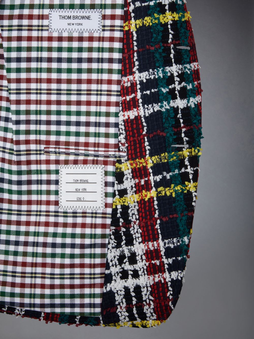 Thom Browne Hunting Tartan Eyelash Tweed Unconstructed Patch Pocket Sack Sport Men Coats Red | BKE03O52765