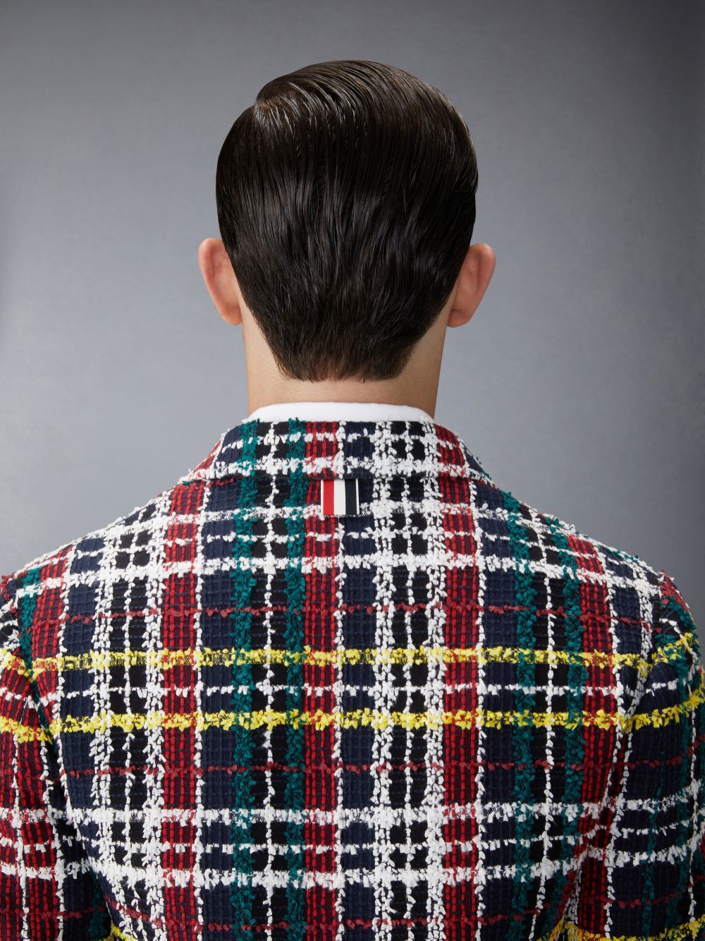 Thom Browne Hunting Tartan Eyelash Tweed Unconstructed Patch Pocket Sack Sport Men Coats Red | BKE03O52765