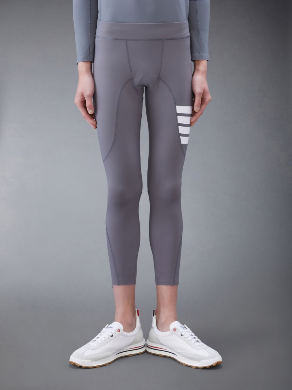 Thom Browne Interlock 4-Bar Compression Men Tight Grey | PII86O48705