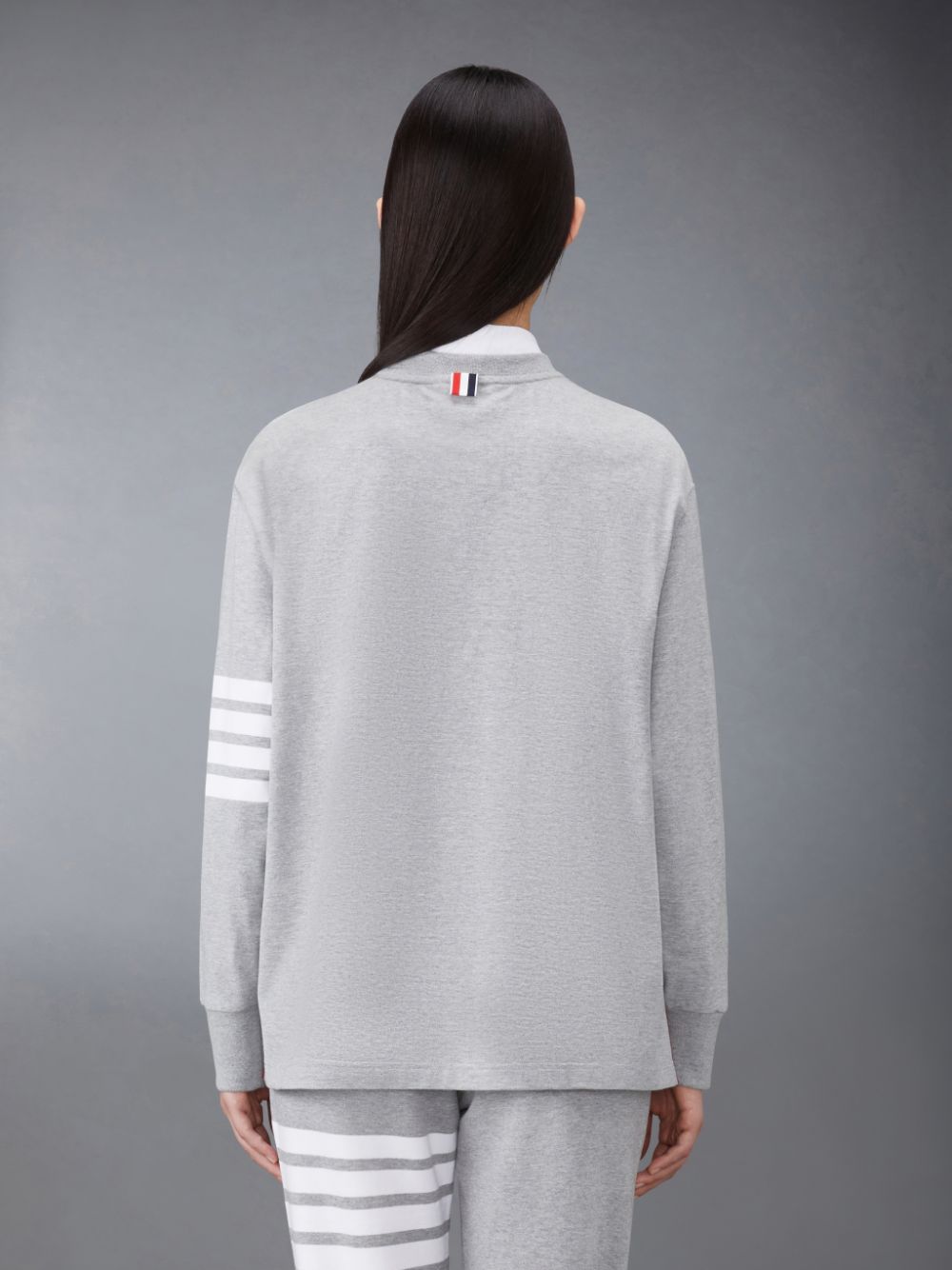 Thom Browne Jersey 4-Bar Long Sleeve Rugby Women T Shirts Grey | NMX11Q75294