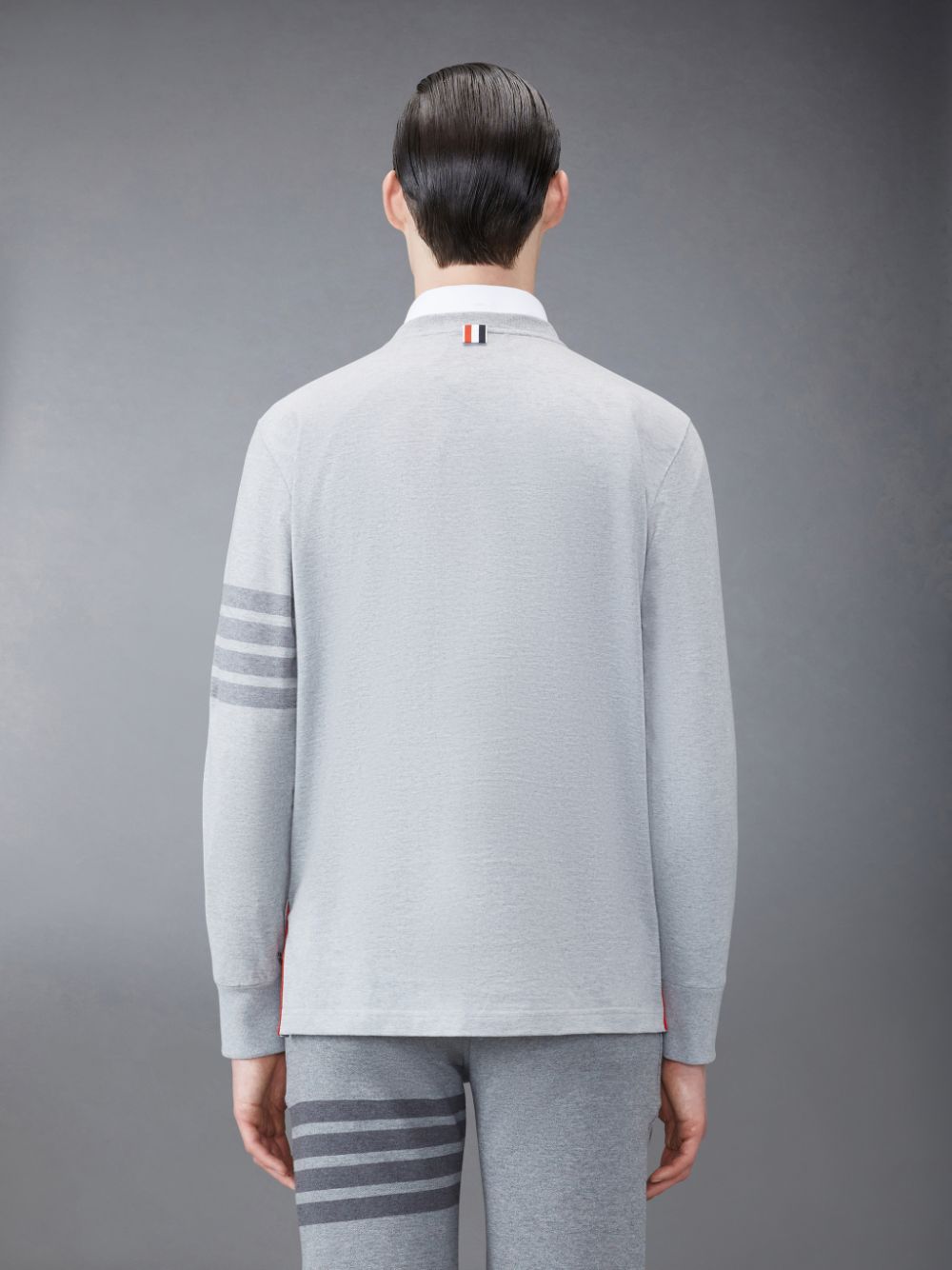 Thom Browne Jersey 4-Bar Long Sleeve Rugby Men T Shirts Grey | NQP68K79166