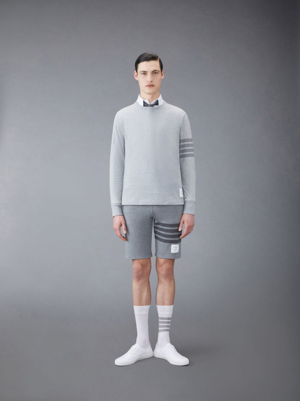 Thom Browne Jersey 4-Bar Long Sleeve Rugby Men T Shirts Grey | NQP68K79166