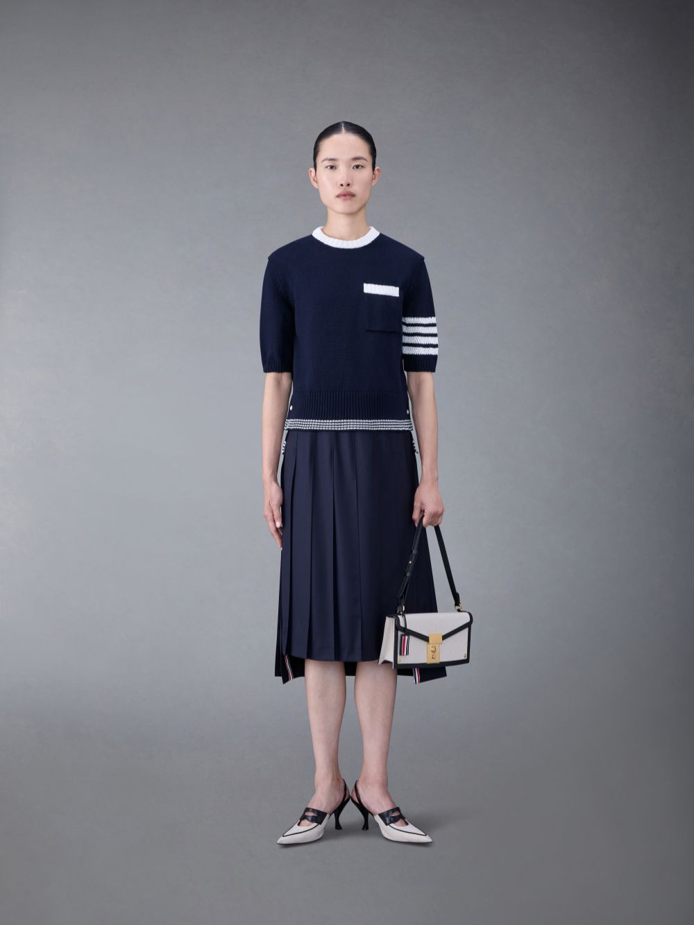 Thom Browne Jersey 4-Bar Pointelle Women T Shirts Blue | QHG70B31837