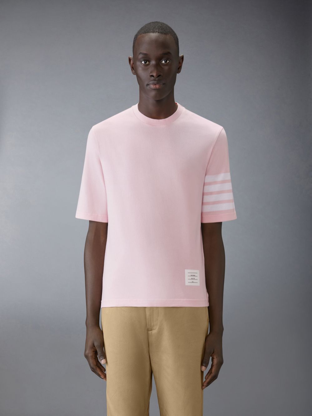 Thom Browne Jersey 4-Bar Short Sleeve Men T Shirts Pink | CHS53O52965