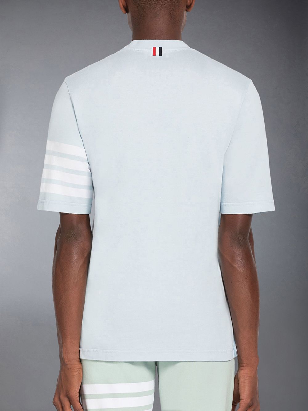 Thom Browne Jersey 4-Bar Short Sleeve Men T Shirts Blue | OES80V00483