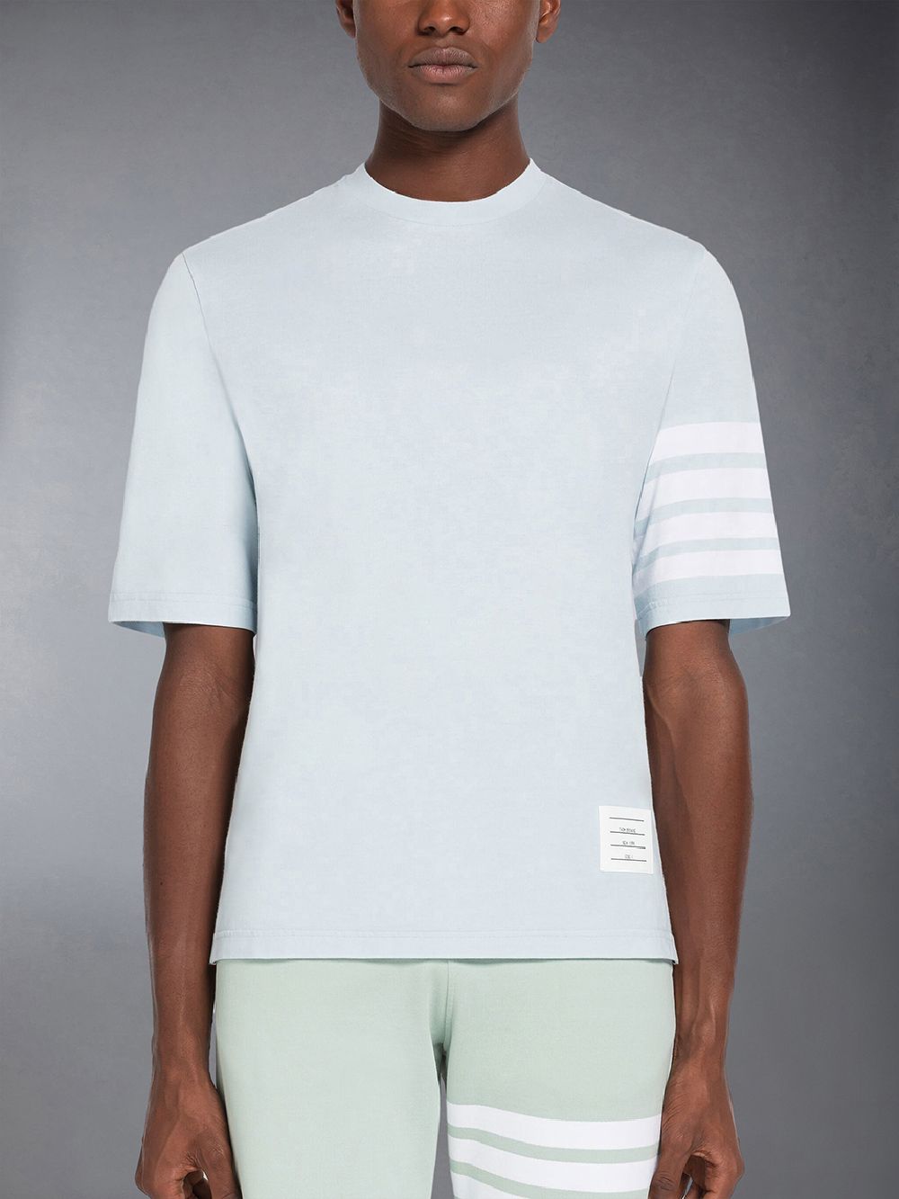 Thom Browne Jersey 4-Bar Short Sleeve Men T Shirts Blue | OES80V00483