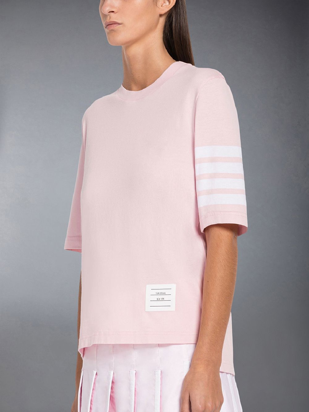 Thom Browne Jersey 4-Bar Short Sleeve Women T Shirts Pink | LZE99R95091