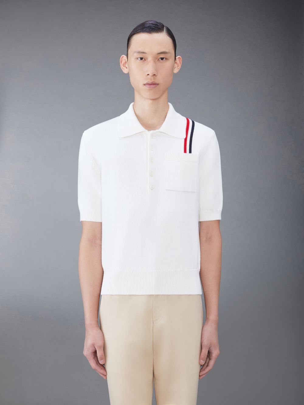 Thom Browne Jersey Relaxed Men Polo Shirt White | HOO58D51530