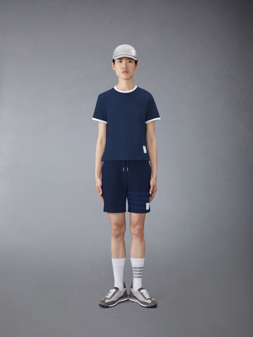 Thom Browne Jersey Ringer Women T Shirts Blue | JEZ99K89485