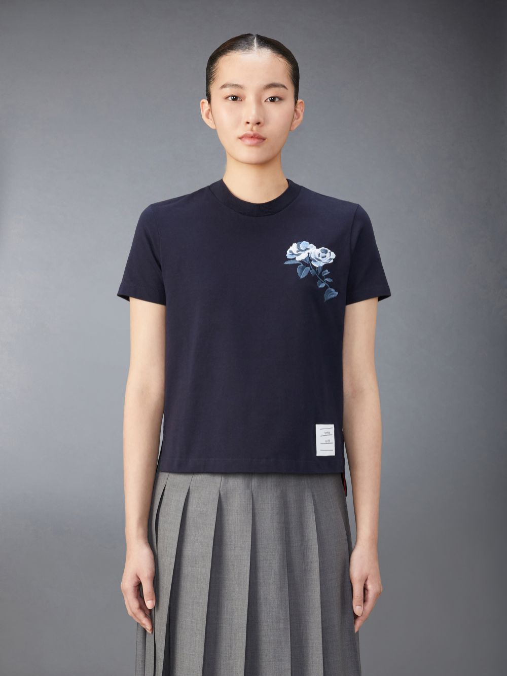 Thom Browne Jersey Rose Women T Shirts Blue | FSM21B91575