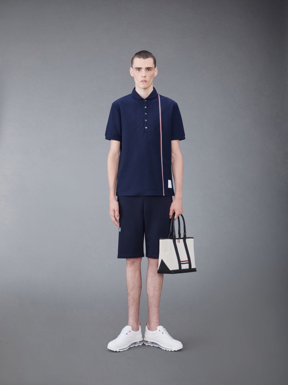 Thom Browne Jersey Short Sleeve Collection Men Polo Shirt Blue | SZW13L37161