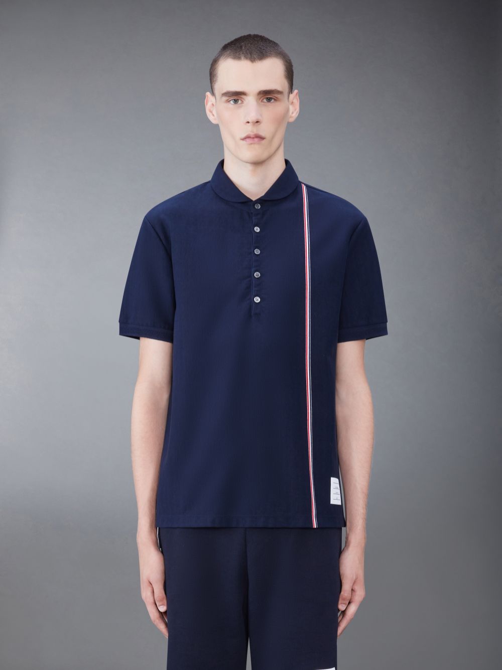 Thom Browne Jersey Short Sleeve Collection Men Polo Shirt Blue | SZW13L37161