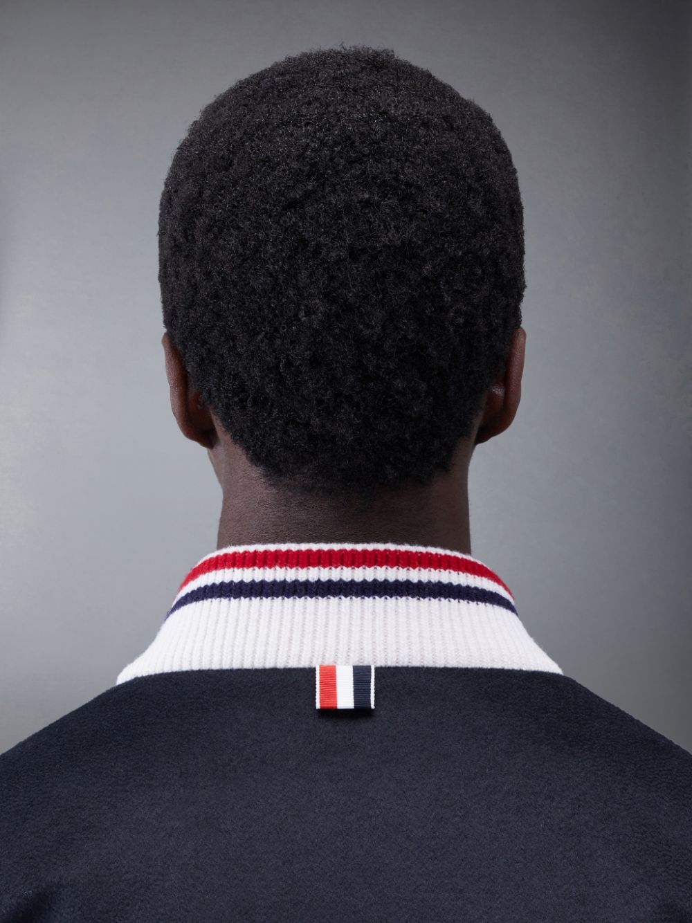 Thom Browne KNIT RIB 2003 4-BAR BLOUSON Men Jackets Blue | YWT80D80406