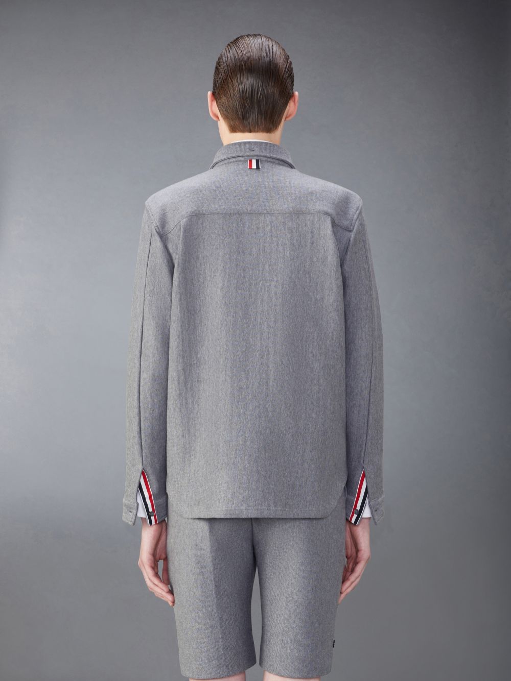 Thom Browne Knit Cotton Jacket Men Shirts Grey | SDS27Z42961