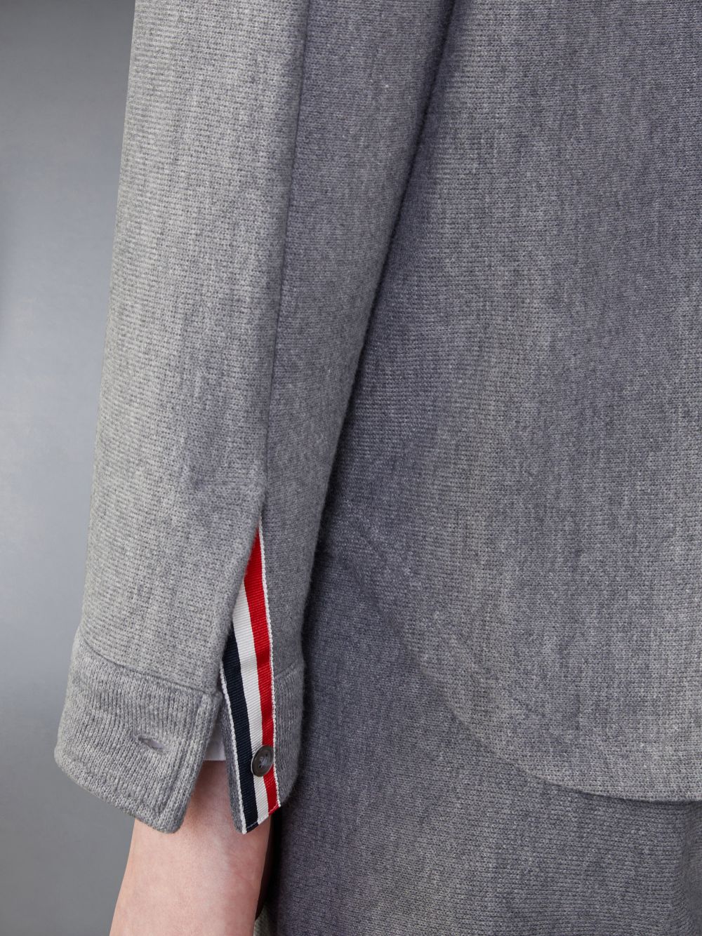 Thom Browne Knit Cotton Jacket Men Shirts Grey | SDS27Z42961