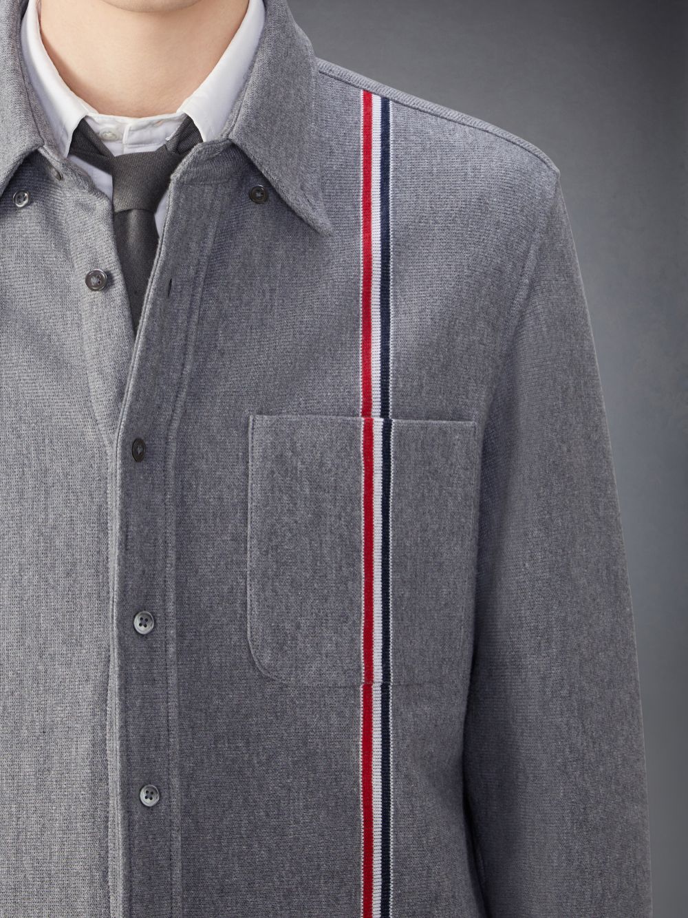 Thom Browne Knit Cotton Jacket Men Shirts Grey | SDS27Z42961